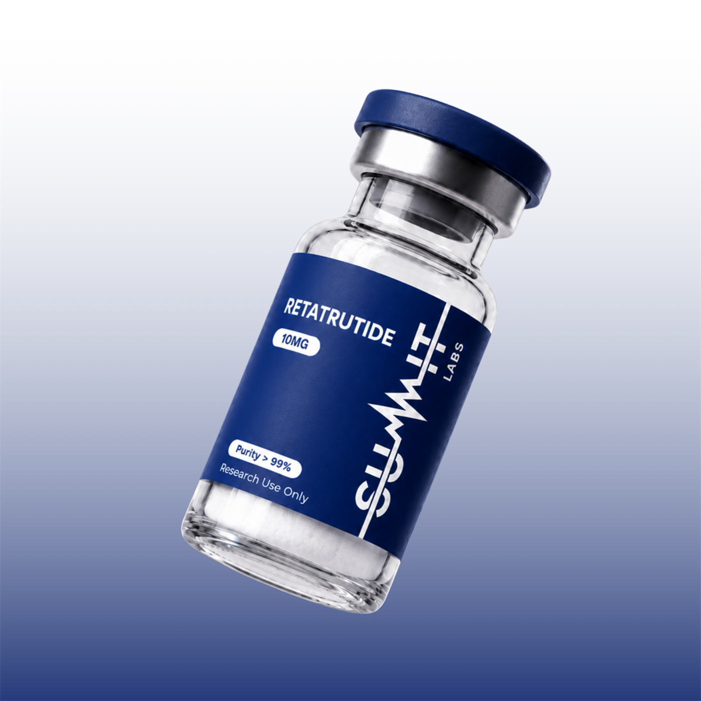 A vial of Summit Labs Retatrutide, the first compound moving through Vanguard testing